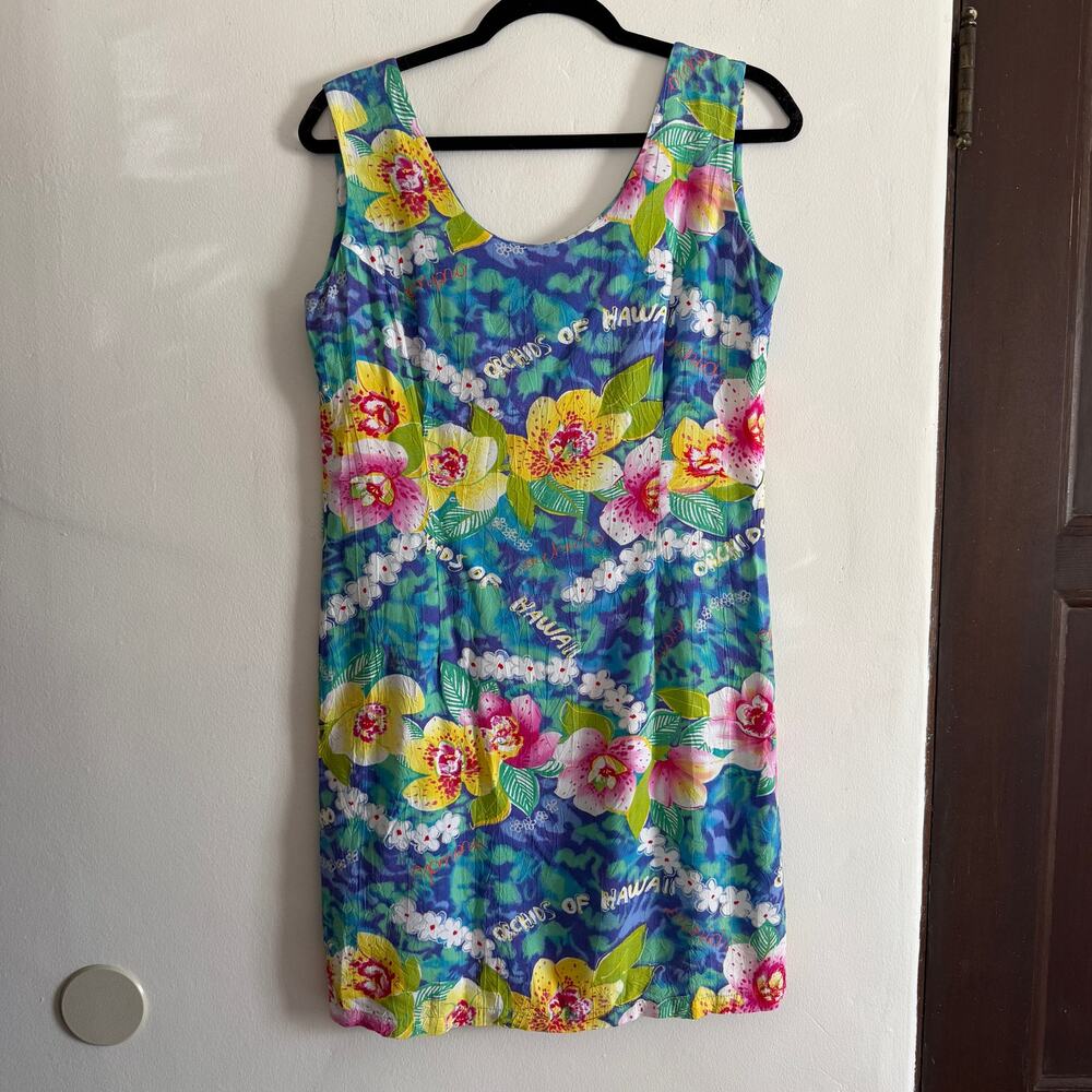 Vintage JAMS WORLD | Orchids of Hawaii Tropical Print Mini dress | Size 7